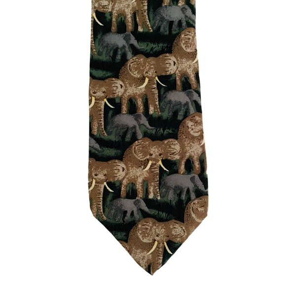 Jim Valvano Other - Jim Valvano Collection One Mens Necktie 58 in x 3.75 in w/ Elephants Silk Safari